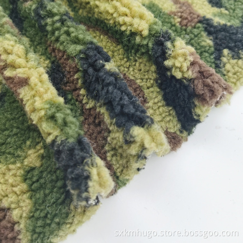Polyester Camouflage Micro dicker Teddybär Sherpa -Stoff